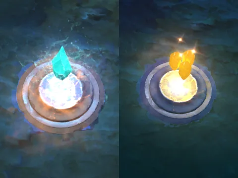 A water rune and a bounty rune on their river spots